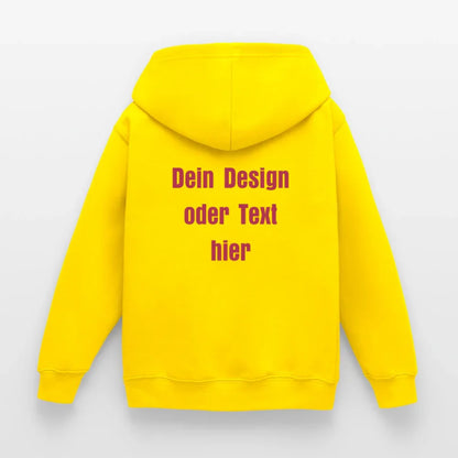 Kinder Hoodie - personalisierbare Vorder- und Rückseite - Gelb