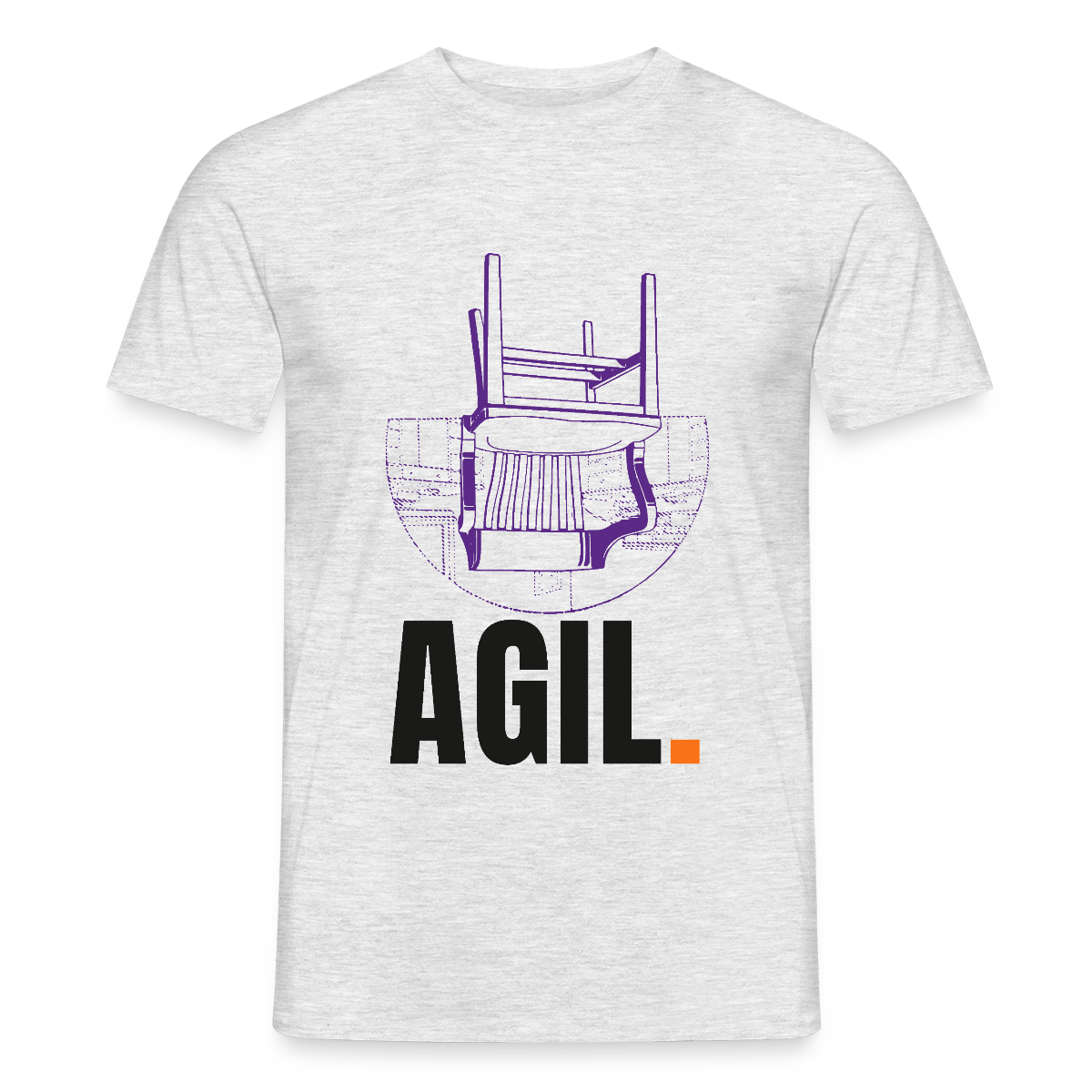 Agil. Motiv-T-Shirt für Männer, Farbe Grau meliert, Model