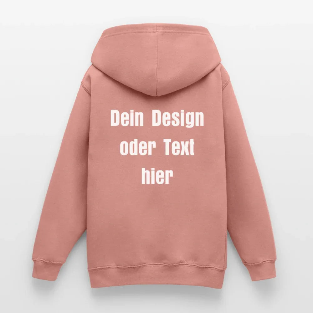 Teenager Hoodie - personalisierbare Vorder- und Rückseite - Altrosa