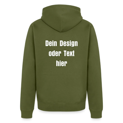 Männer Premium Kapuzenjacke - personalisierbare Vorder- und Rückseite - Khaki