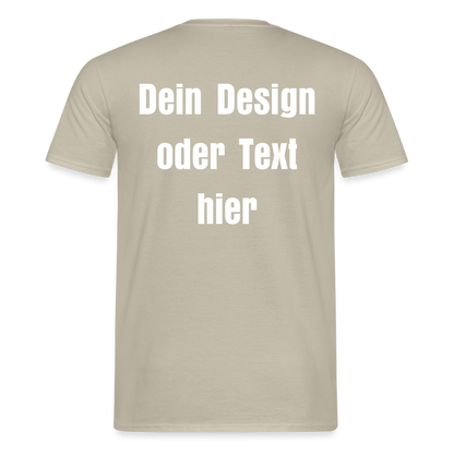 Männer T-Shirt - personalisierbare Vorder- und Rückseite - Sandbeige