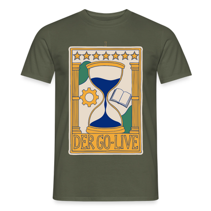 Der Go-Live. Tarot-Motiv Motiv-T-Shirt für Männer, Farbe Militärgrün