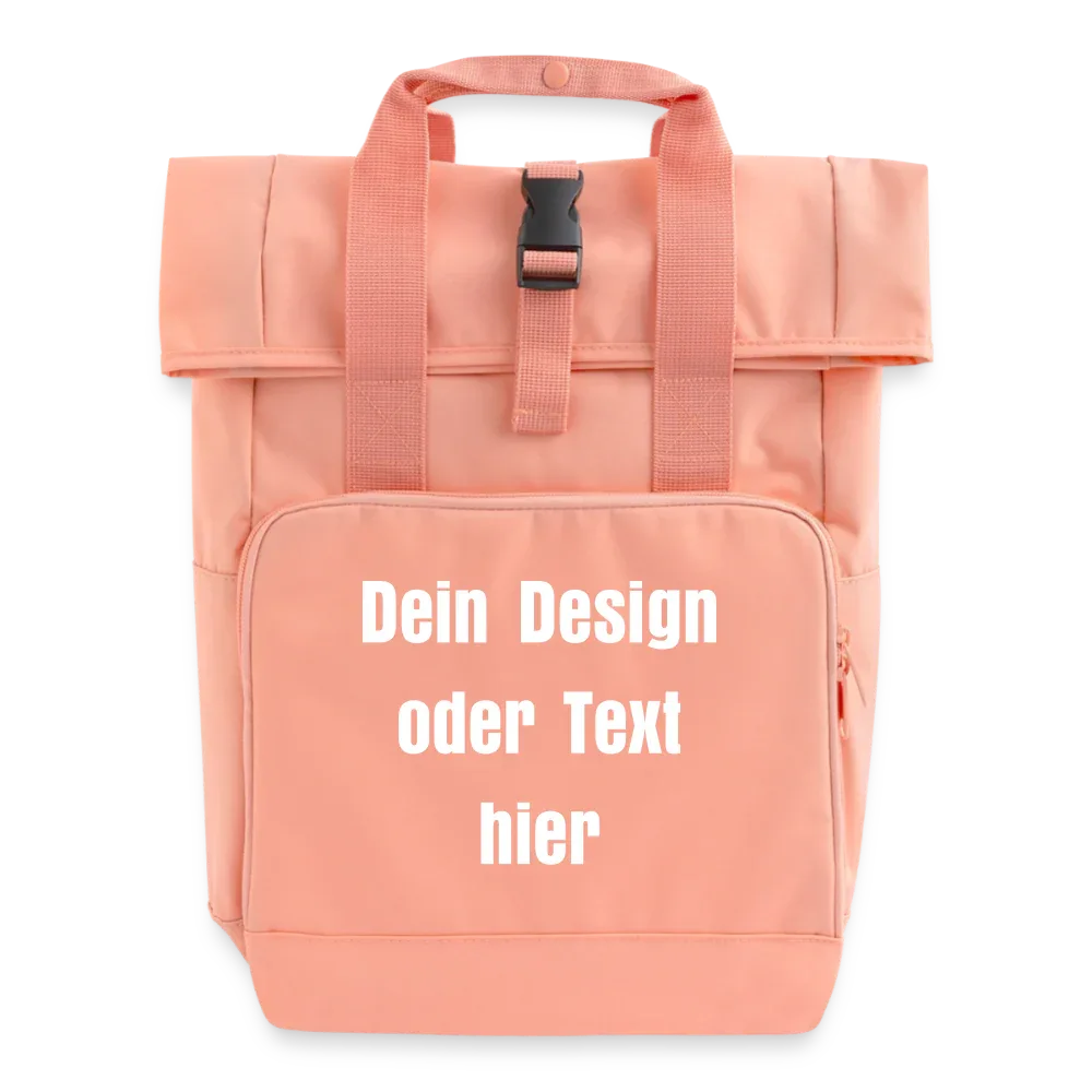 Rolltop Rucksack mit zwei Griffen - personalisierbar - Chintzrosa