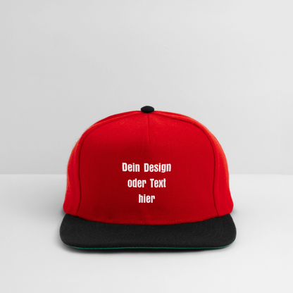 Snapback Cap - personalisierbar - Rot/Schwarz