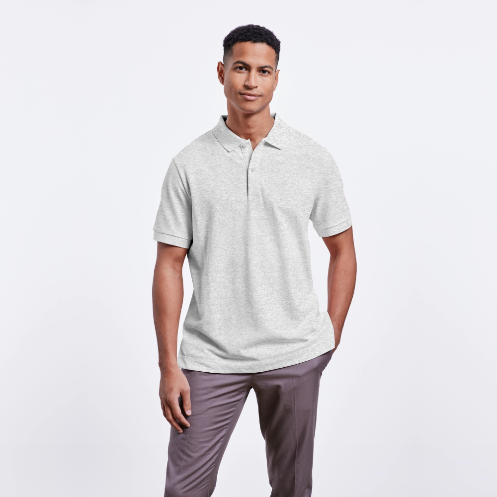 Stanley/Stella Unisex Bio-Poloshirt PREPSTER - personalisierbar - Weiß meliert