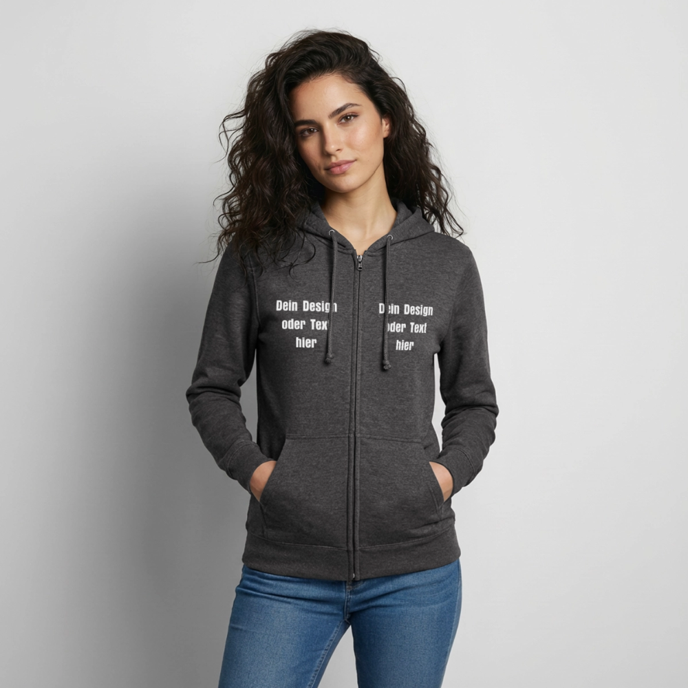 Unisex Kapuzenjacke - personalisierbare Vorder- und Rückseite - Anthrazit