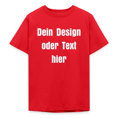 Teenager T-Shirt - personalisierbare Vorder- und Rückseite - Rot