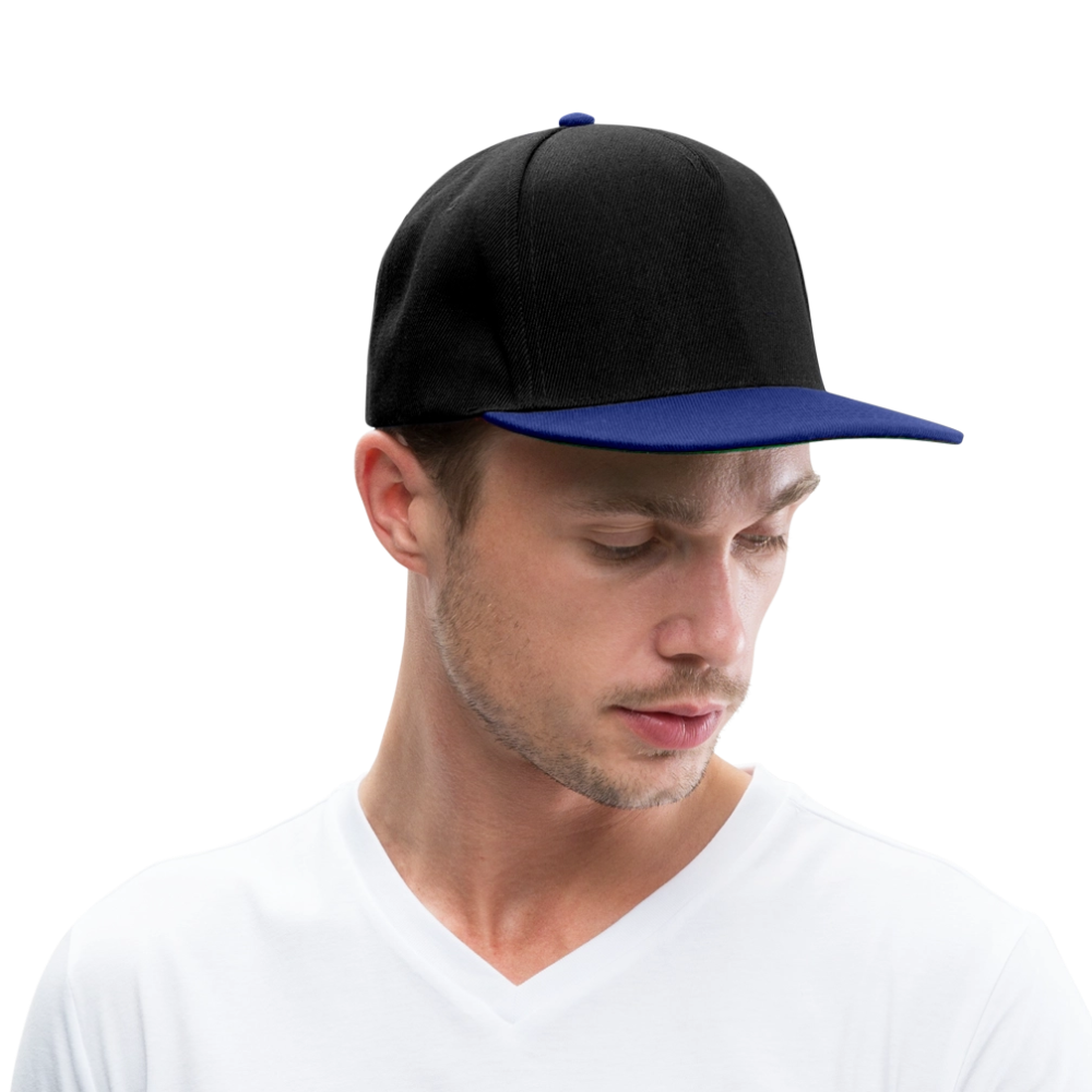 Snapback Cap - personalisierbar - Schwarz/Königsblau