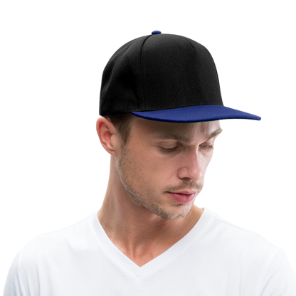 Snapback Cap - personalisierbar - Schwarz/Königsblau