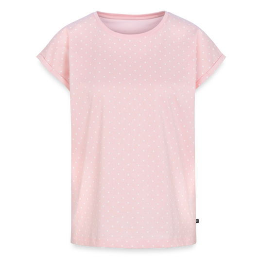 All-over-Print Frauen Premium Organic T-Shirt - Rosa/Weiße Punkte
