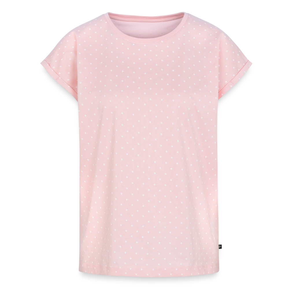 All-over-Print Frauen Premium Organic T-Shirt - Rosa/Weiße Punkte