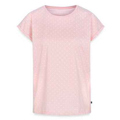 All-over-Print Frauen Premium Organic T-Shirt - Rosa/Weiße Punkte