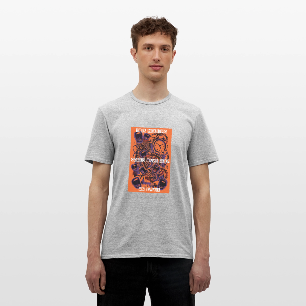"Meeting Email" Motiv-T-Shirt für Männer - Grau meliert