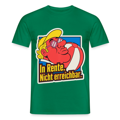 "In Rente. Nicht erreichbar. Popart-Motiv" Motiv-T-Shirt für Männer, Farbe Kelly Green