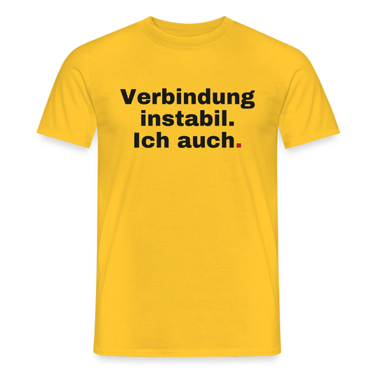 Verbindung instabil Motiv-T-Shirt für Männer, Farbe Gelb