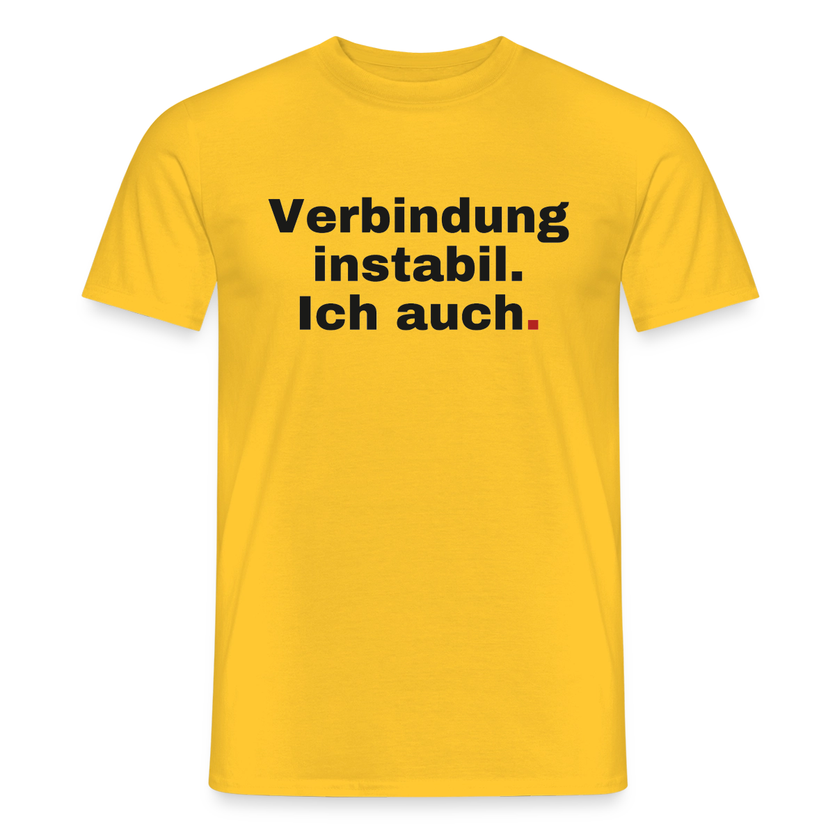 Verbindung instabil Motiv-T-Shirt für Männer, Farbe Gelb