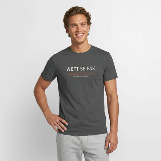 Wott se fak. Wörterbuch-Motiv Motiv-T-Shirt für Männer, Farbe Anthrazit, Model