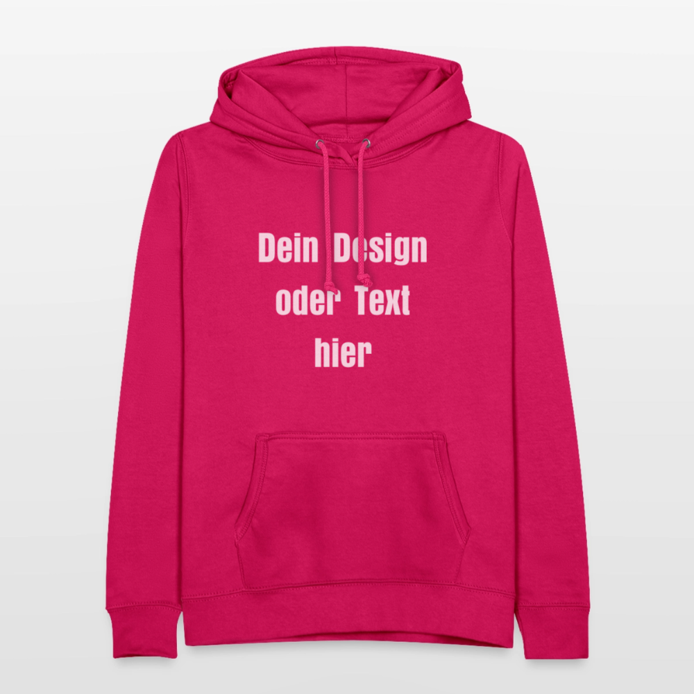 Frauen Hoodie - personalisierbare Vorder- und Rückseite - dunkles Pink