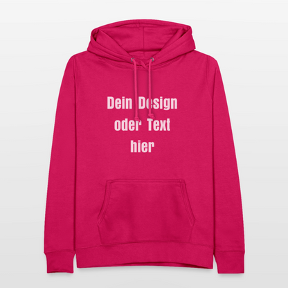 Frauen Hoodie - personalisierbare Vorder- und Rückseite - dunkles Pink