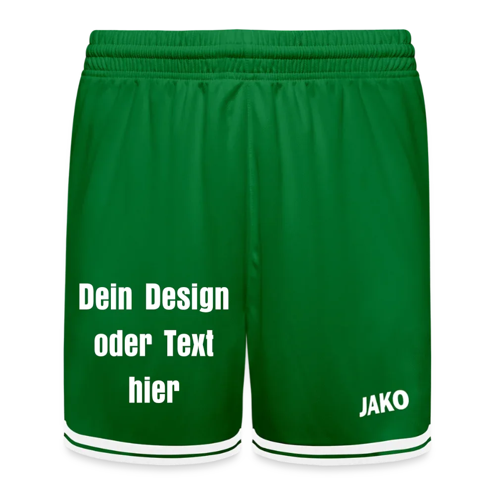 JAKO Kinder Basketball Short Center 2.0 - personalisierbar - Grün/Weiß