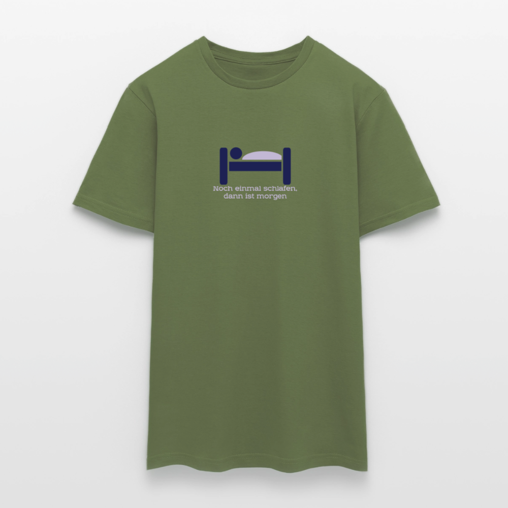 "Schlafen" Motiv-T-Shirt für Männer - Militärgrün