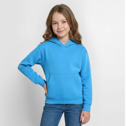 Teenager Hoodie - personalisierbare Vorder- und Rückseite - Meeresblau