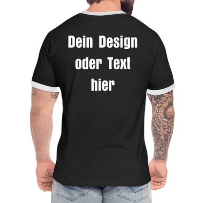 Männer Kontrast-T-Shirt - personalisierbare Vorder- und Rückseite - Schwarz/Weiß