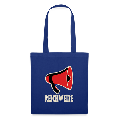 Reichweite. Sachplakat-Motiv Stoffbeutel, Farbe Royalblau