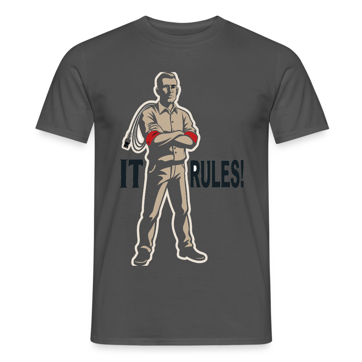 IT rules! Motiv-T-Shirt für Männer, Farbe Anthrazit