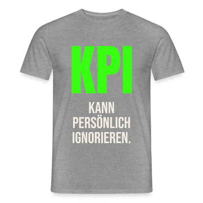 "KPI kann persönlich ignorieren." Motiv-T-Shirt für Männer, Farbe Graphit meliert