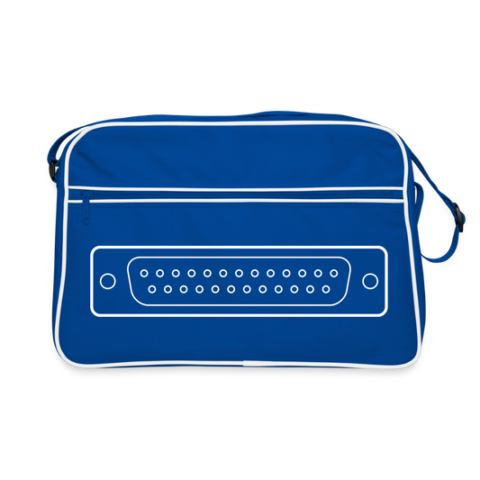 DB-25 LPT1 Retro Tasche - Blau/Weiß