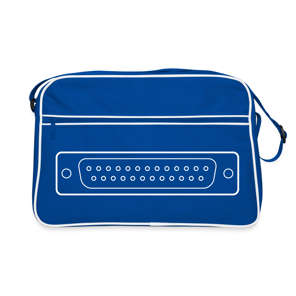 DB-25 LPT1 Retro Tasche - Blau/Weiß