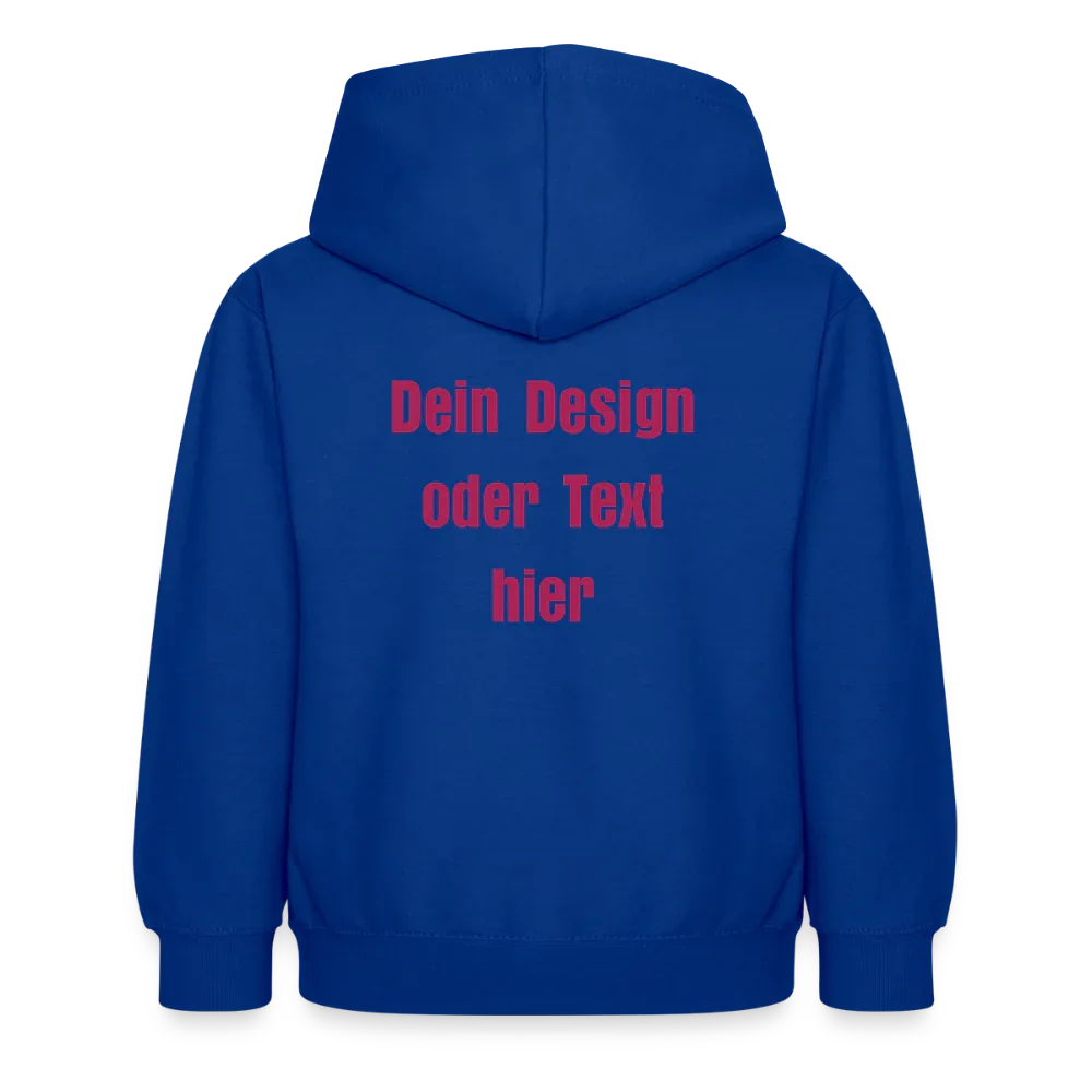 Kinder Hoodie - personalisierbare Vorder- und Rückseite - Royalblau
