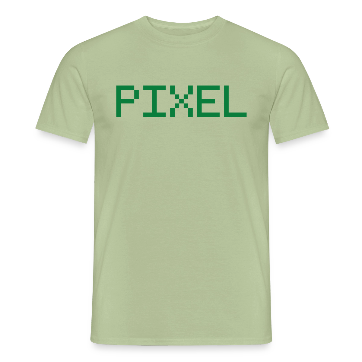 Pixel. Outline-Motiv Motiv-T-Shirt für Männer, Farbe Sage