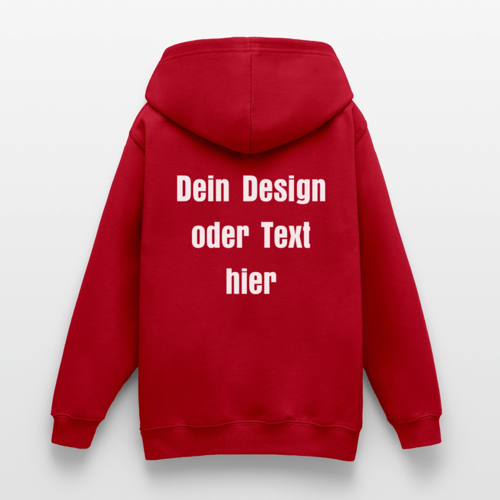 Teenager Hoodie - personalisierbare Vorder- und Rückseite - Rot