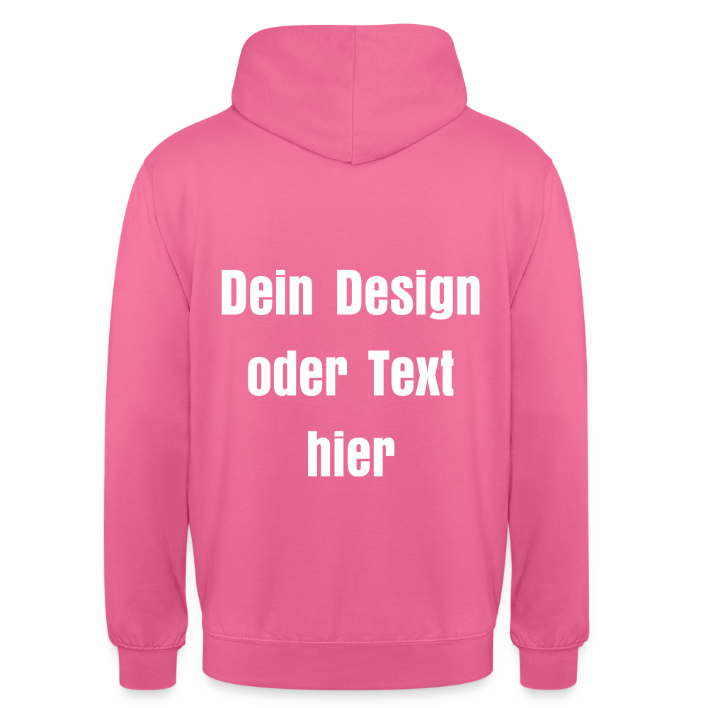 Unisex Hoodie - personalisierbare Vorder- und Rückseite - Pink