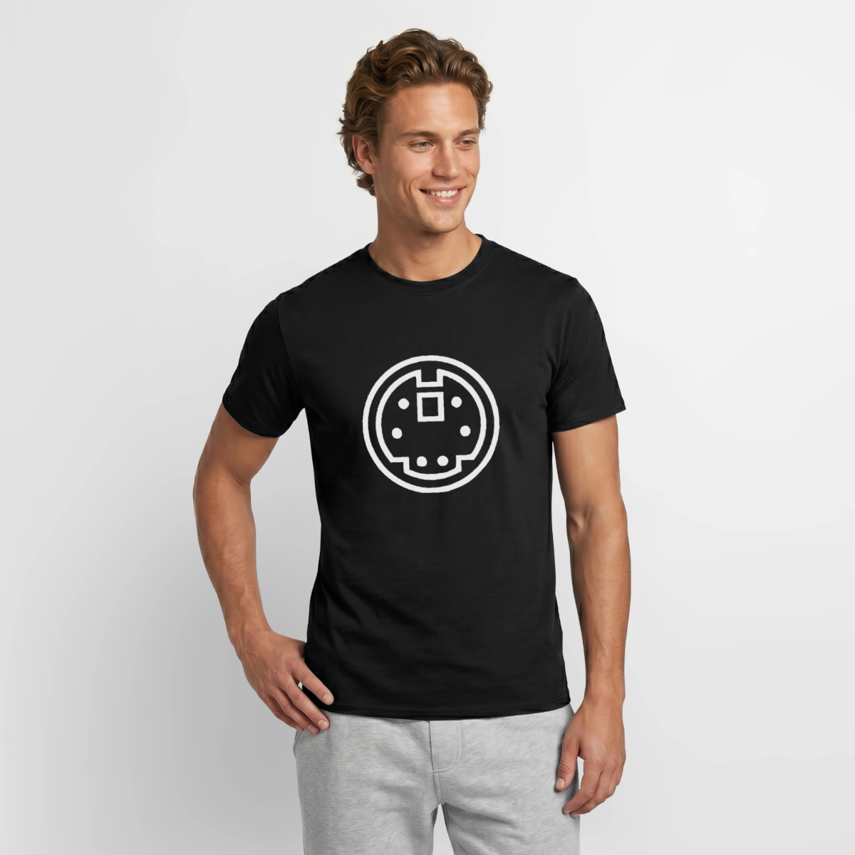 "PS/2" Motiv-T-Shirt für Männer, Farbe Schwarz