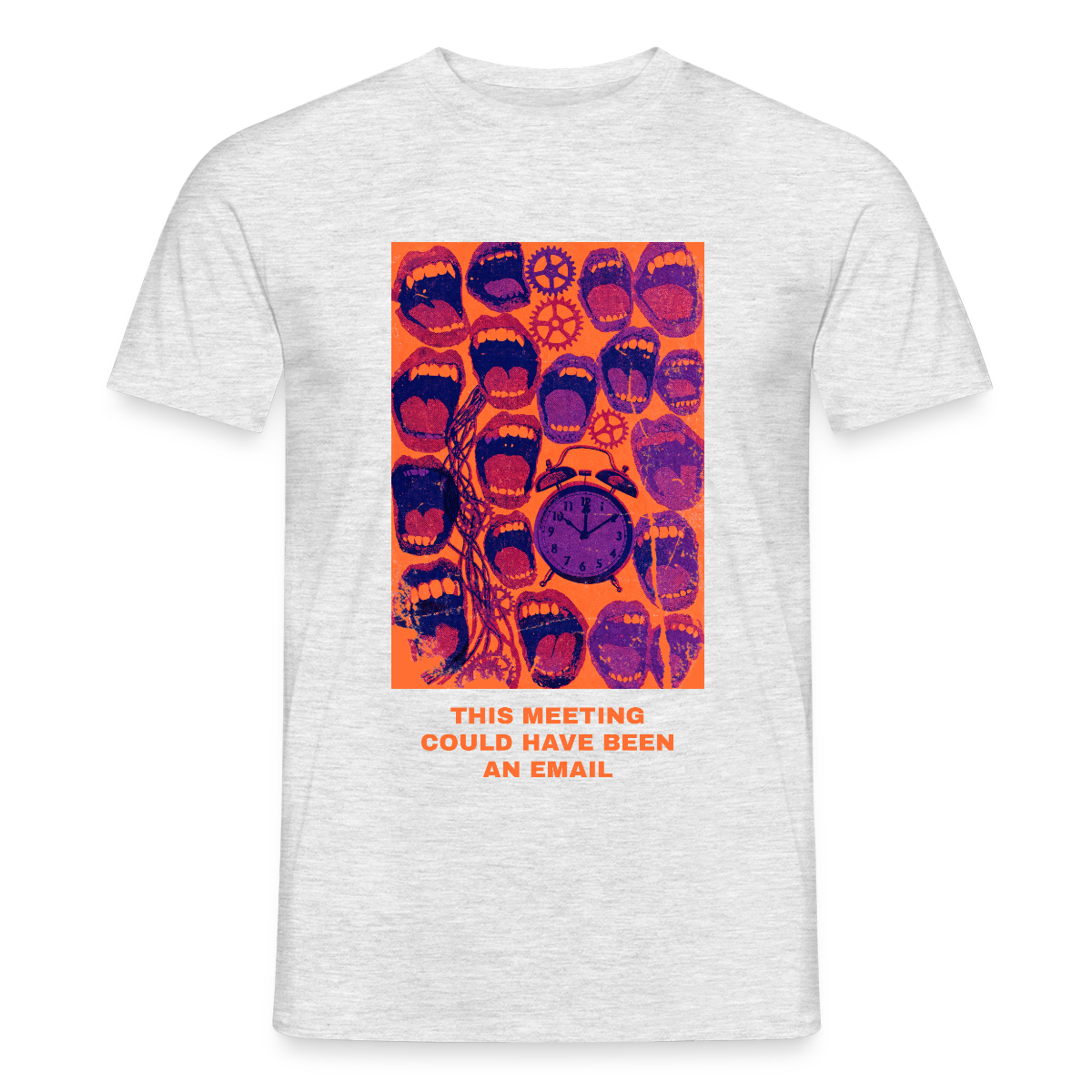 This meeting could have been an email. Popart-Motiv Motiv-T-Shirt für Männer, Farbe Grau meliert