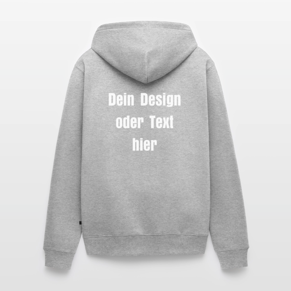 Männer Premium Kapuzenjacke - personalisierbare Vorder- und Rückseite - Grau meliert