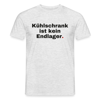 "Kühlschrank ist kein Endlager." Motiv-T-Shirt für Männer, Farbe Grau meliert
