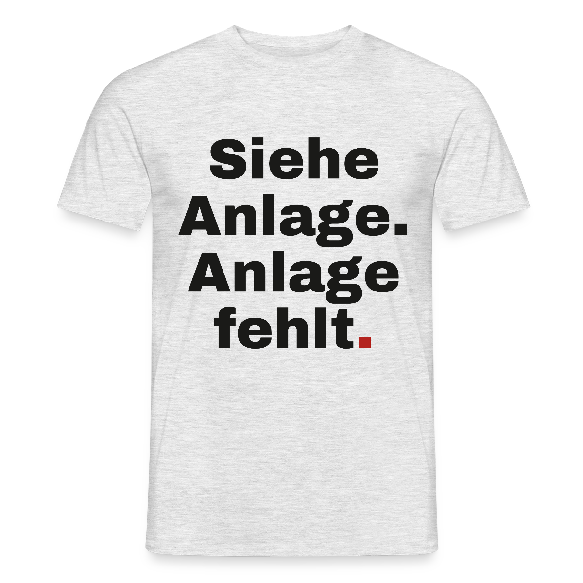 Siehe Anlage. Anlage fehlt. Motiv-T-Shirt für Männer, Farbe Grau meliert, Model