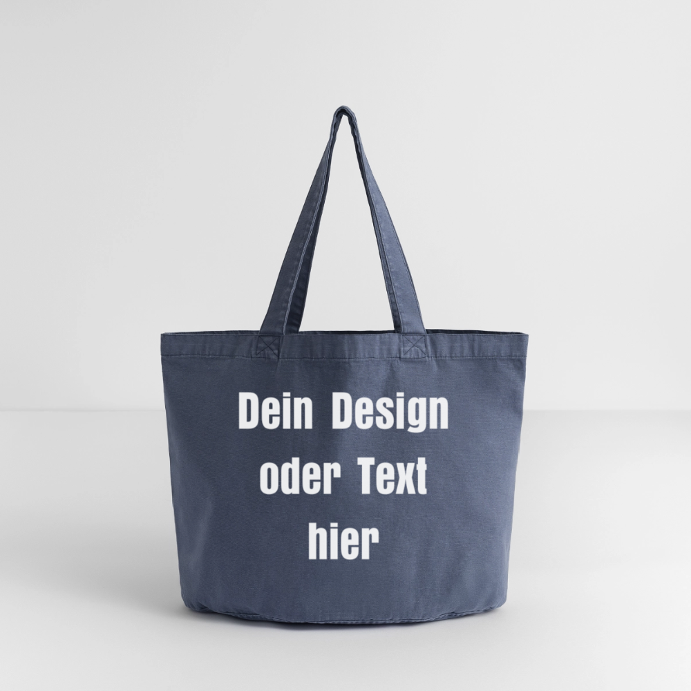 Vintage-Washed Shopper / Einkaufstasche im Vintage Stil - personalisierbar - Vintage Denim