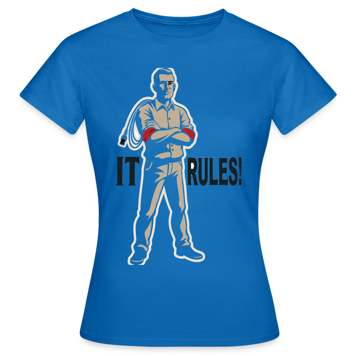 IT rules! Motiv-T-Shirt für Frauen, Farbe Royalblau
