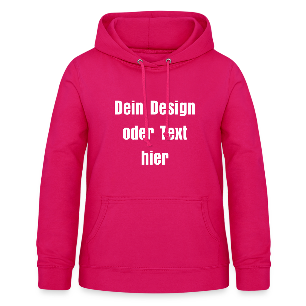 Frauen Hoodie - personalisierbare Vorder- und Rückseite - dunkles Pink
