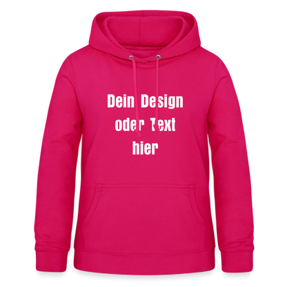 Frauen Hoodie - personalisierbare Vorder- und Rückseite - dunkles Pink