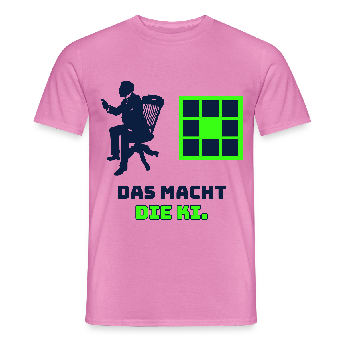 Das macht die KI. Motiv-T-Shirt für Männer, Farbe Pink