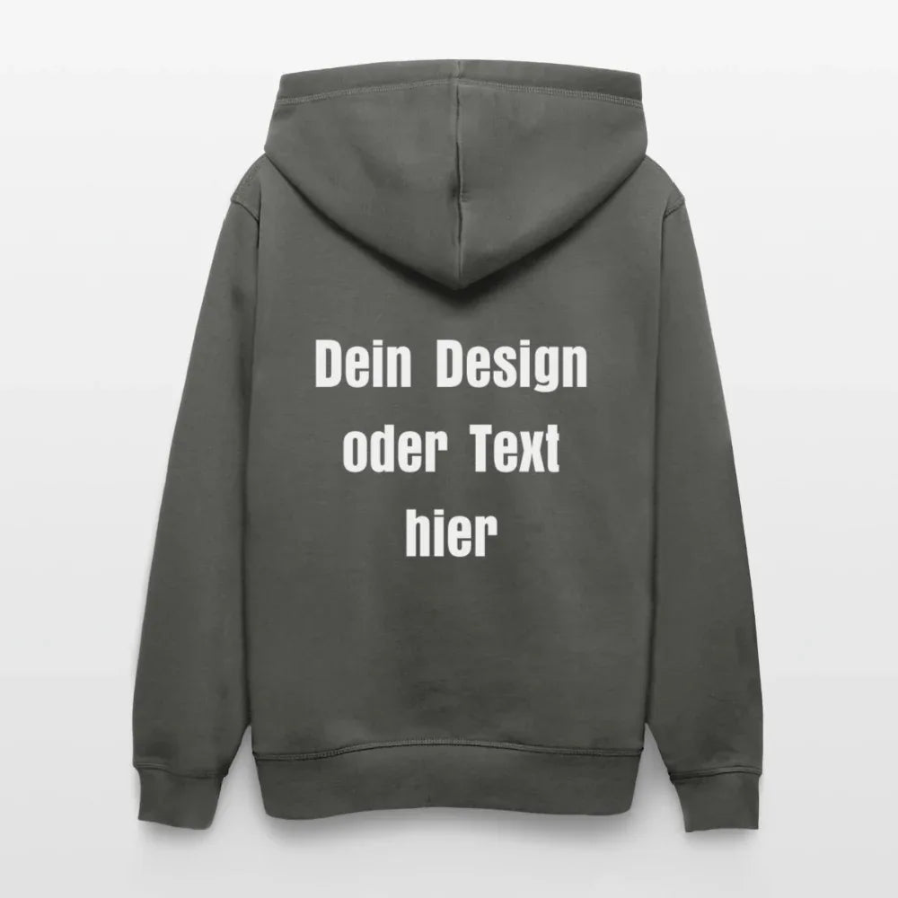 Stanley/Stella Unisex Bio-Hoodie DRUMMER - personalisierbare Vorder- und Rückseite - Anthrazit