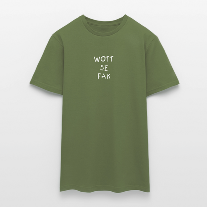 "WOTT SE FAK" Motiv-T-Shirt für Männer - Militärgrün