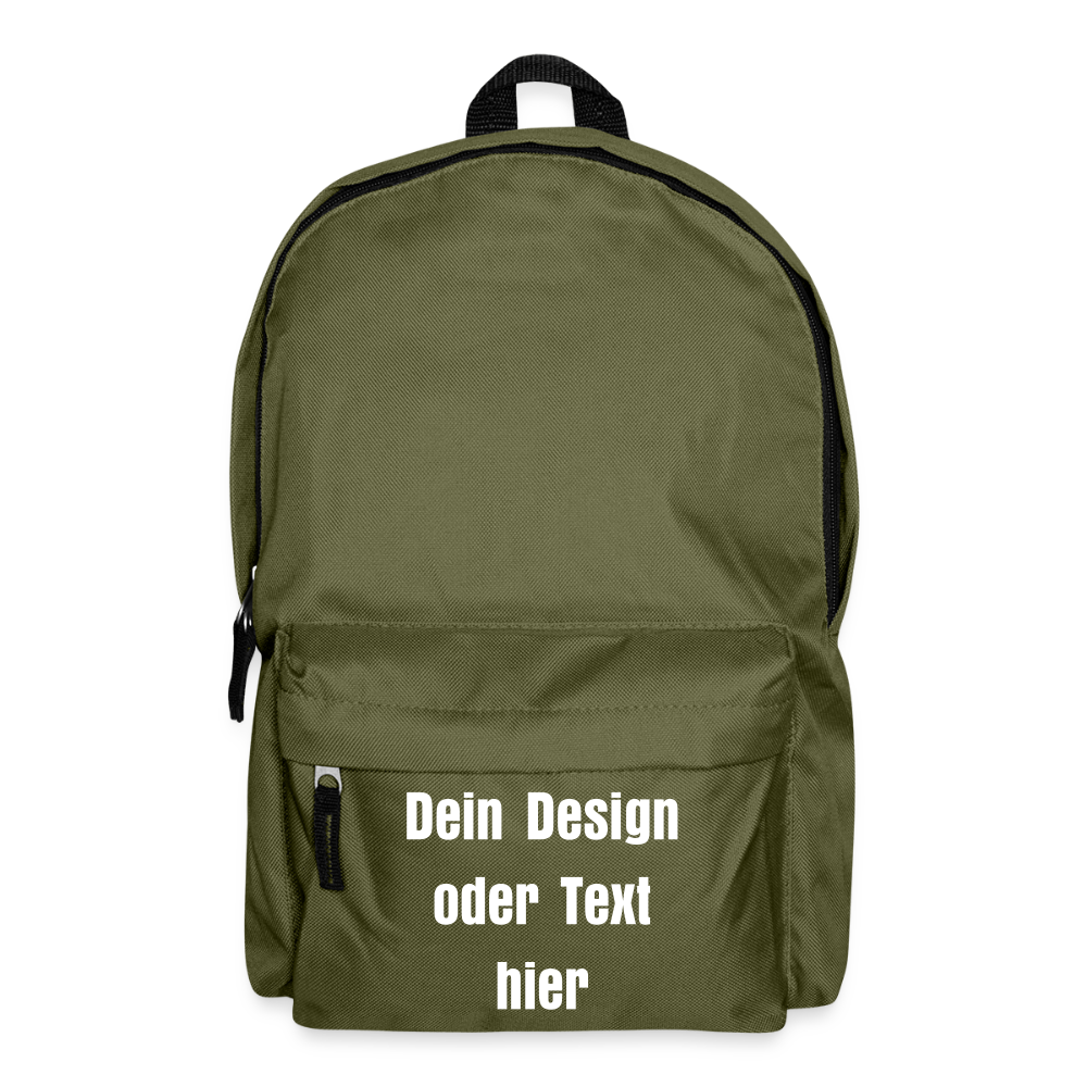 Klassischer Rucksack - personalisierbar - Olivgrün