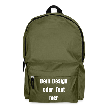 Klassischer Rucksack - personalisierbar - Olivgrün
